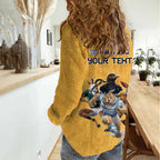 Custom Rugby Southern Hemisphere Women Casual Shirt Argentina AUNZ South Africa Mascot Gold - Aussie Hoodie