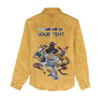 Custom Rugby Southern Hemisphere Women Casual Shirt Argentina AUNZ South Africa Mascot Gold - Aussie Hoodie