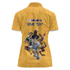 Custom Rugby Southern Hemisphere Women Polo Shirt Argentina AUNZ South Africa Mascot Gold - Aussie Hoodie