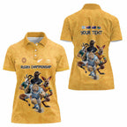 Custom Rugby Southern Hemisphere Women Polo Shirt Argentina AUNZ South Africa Mascot Gold - Aussie Hoodie