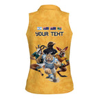Custom Rugby Southern Hemisphere Women Sleeveless Polo Shirt Argentina AUNZ South Africa Mascot Gold - Aussie Hoodie