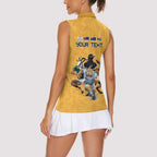 Custom Rugby Southern Hemisphere Women Sleeveless Polo Shirt Argentina AUNZ South Africa Mascot Gold - Aussie Hoodie