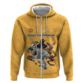 Custom Rugby Southern Hemisphere Zip Hoodie Argentina AUNZ South Africa Mascot Gold - Aussie Hoodie