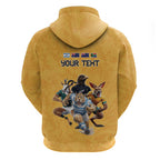 Custom Rugby Southern Hemisphere Zip Hoodie Argentina AUNZ South Africa Mascot Gold - Aussie Hoodie