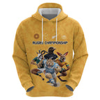 Custom Rugby Southern Hemisphere Zip Hoodie Argentina AUNZ South Africa Mascot Gold - Aussie Hoodie