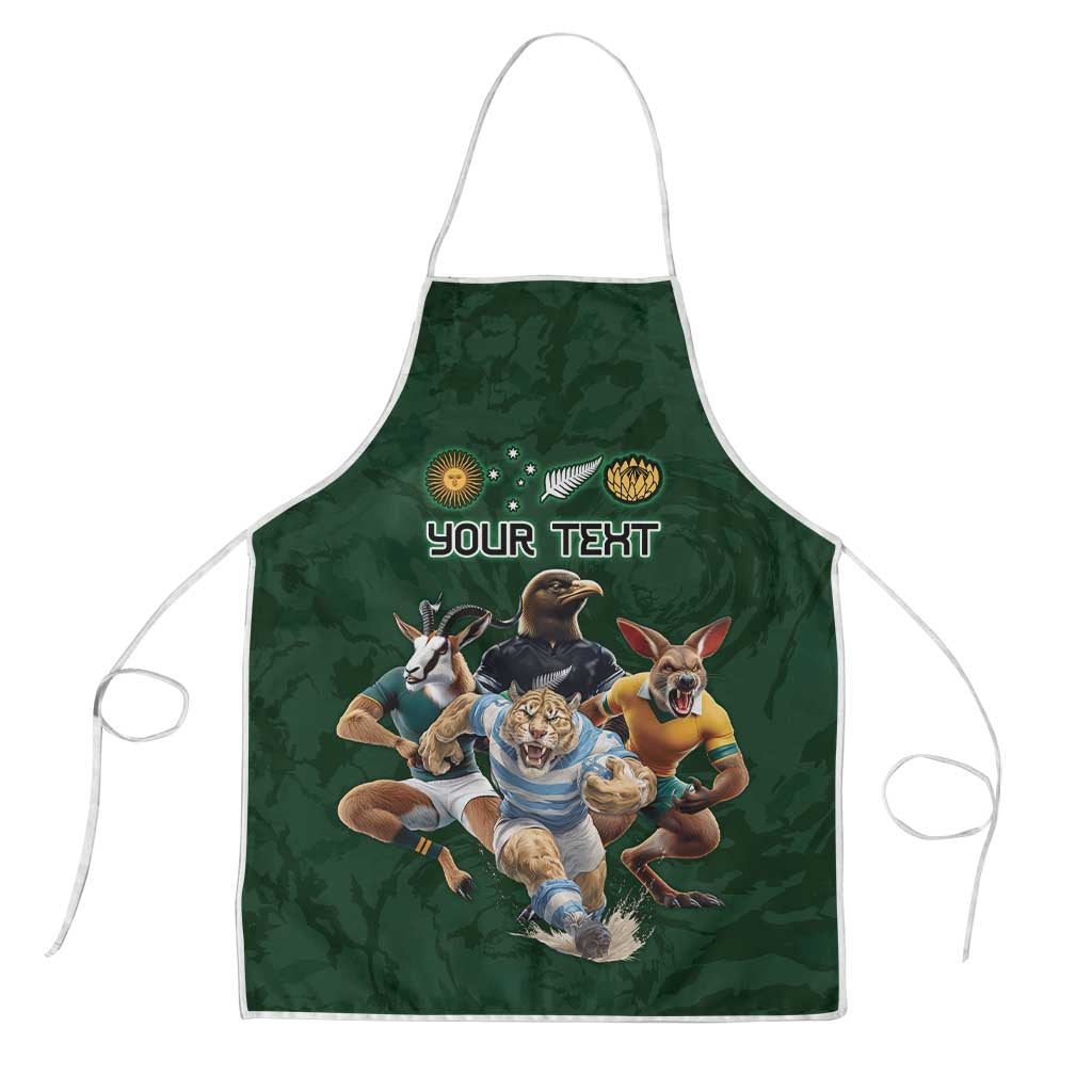 Custom Rugby Southern Hemisphere Apron Argentina AUNZ South Africa Mascot Green - Aussie Hoodie