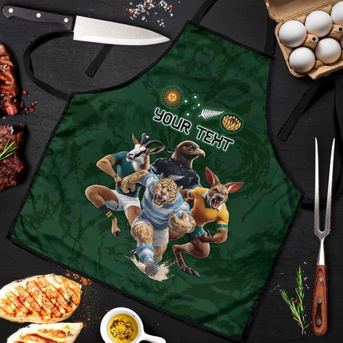 Custom Rugby Southern Hemisphere Apron Argentina AUNZ South Africa Mascot Green - Aussie Hoodie