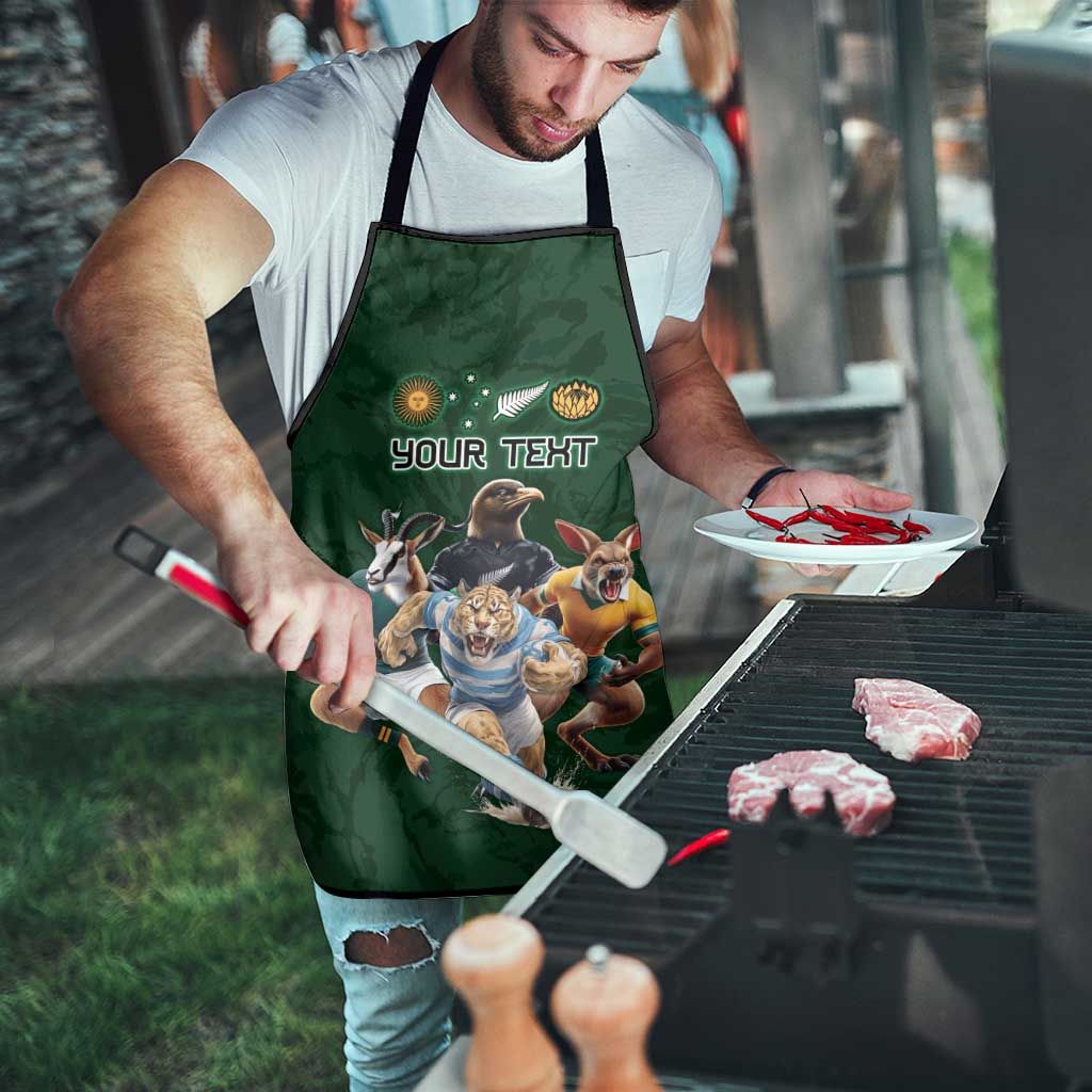 Custom Rugby Southern Hemisphere Apron Argentina AUNZ South Africa Mascot Green - Aussie Hoodie