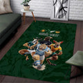 Custom Rugby Southern Hemisphere Area Rug Argentina AUNZ South Africa Mascot Green - Aussie Hoodie