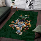Custom Rugby Southern Hemisphere Area Rug Argentina AUNZ South Africa Mascot Green - Aussie Hoodie