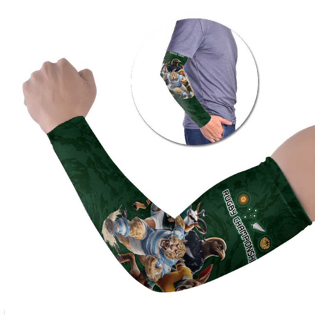 Custom Rugby Southern Hemisphere Arm Sleeves Argentina AUNZ South Africa Mascot Green - Aussie Hoodie