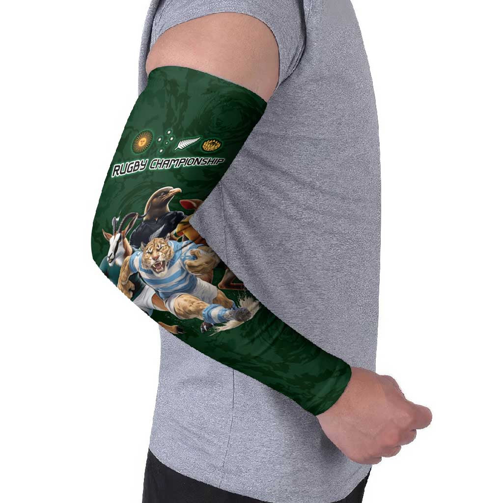 Custom Rugby Southern Hemisphere Arm Sleeves Argentina AUNZ South Africa Mascot Green - Aussie Hoodie