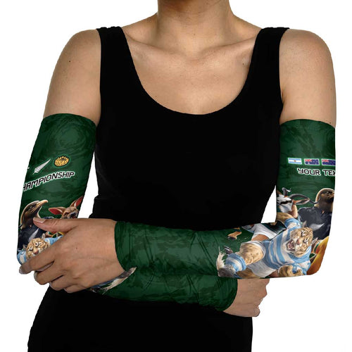 Custom Rugby Southern Hemisphere Arm Sleeves Argentina AUNZ South Africa Mascot Green - Aussie Hoodie