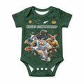 Custom Rugby Southern Hemisphere Baby Onesie Argentina AUNZ South Africa Mascot Green