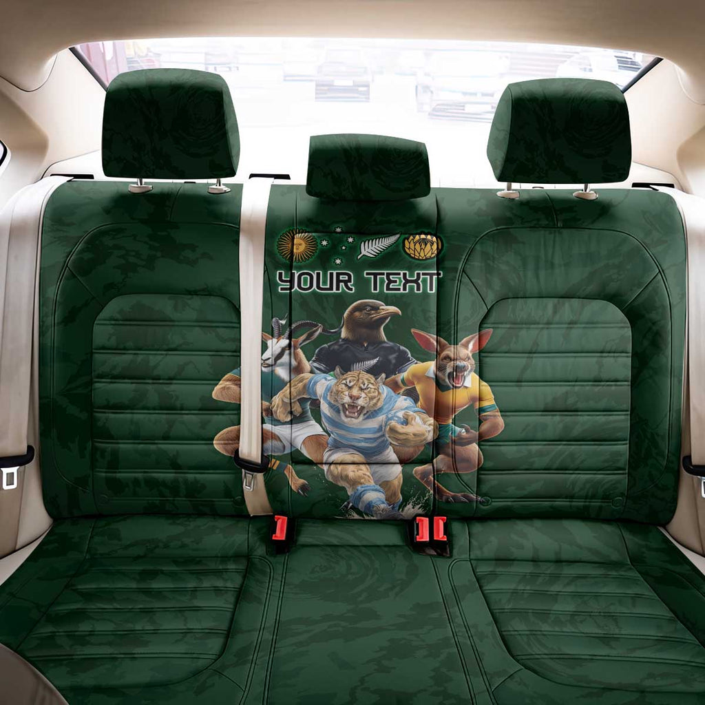 Custom Rugby Southern Hemisphere Back Car Seat Cover Argentina AUNZ South Africa Mascot Green - Aussie Hoodie
