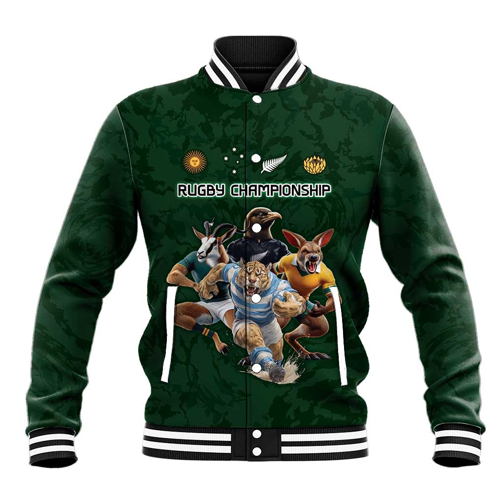 Custom Rugby Southern Hemisphere Baseball Jacket Argentina AUNZ South Africa Mascot Green - Aussie Hoodie