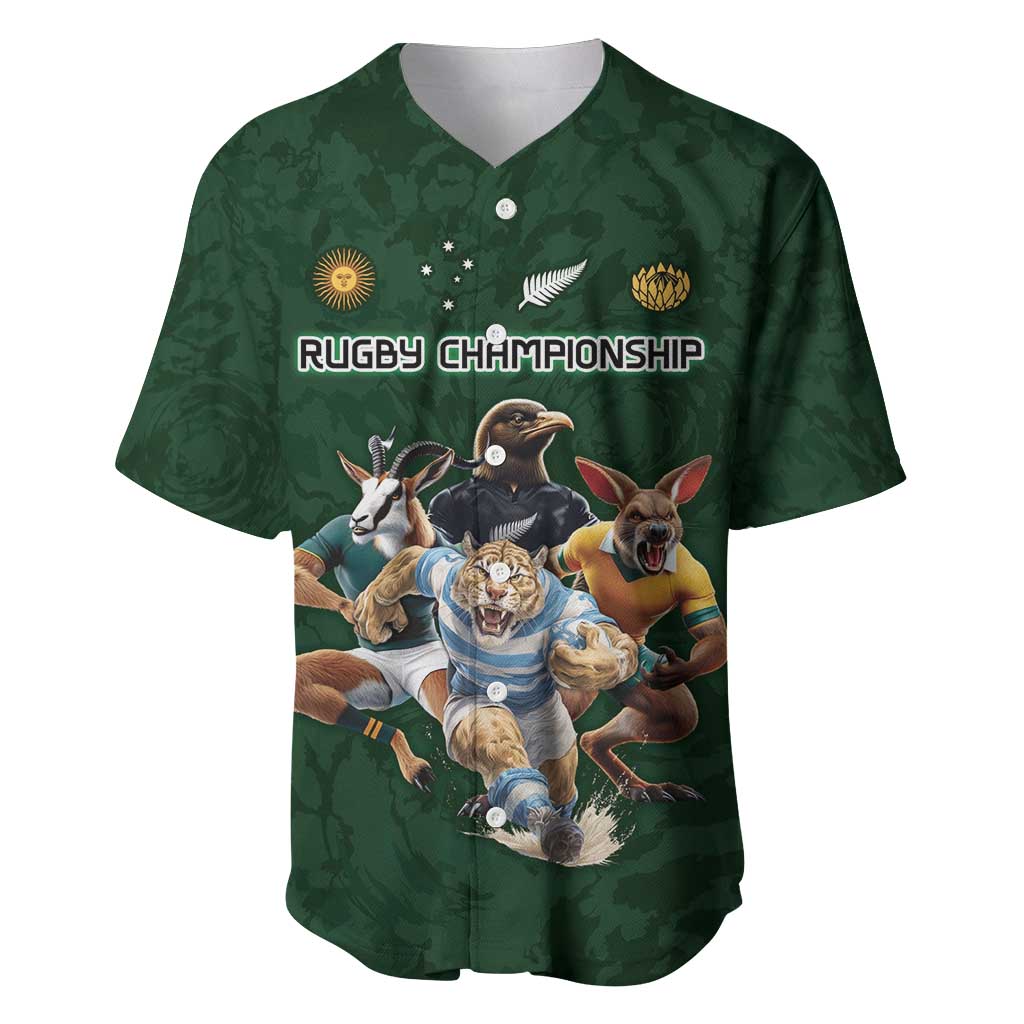 Custom Rugby Southern Hemisphere Baseball Jersey Argentina AUNZ South Africa Mascot Green - Aussie Hoodie