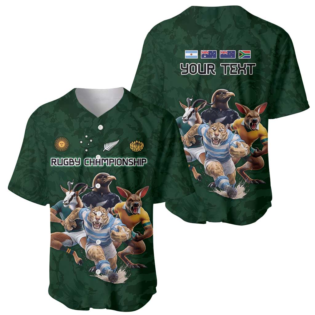 Custom Rugby Southern Hemisphere Baseball Jersey Argentina AUNZ South Africa Mascot Green - Aussie Hoodie