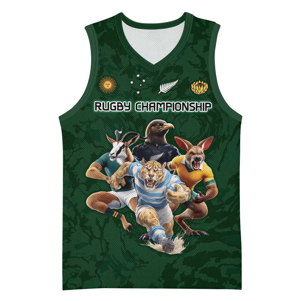 Custom Rugby Southern Hemisphere Basketball Jersey Argentina AUNZ South Africa Mascot Green - Aussie Hoodie