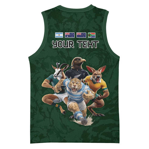 Custom Rugby Southern Hemisphere Basketball Jersey Argentina AUNZ South Africa Mascot Green - Aussie Hoodie