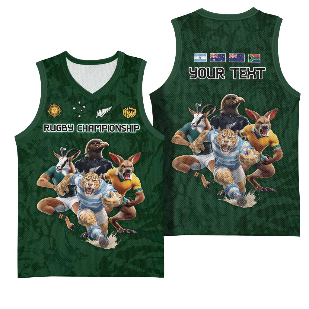 Custom Rugby Southern Hemisphere Basketball Jersey Argentina AUNZ South Africa Mascot Green - Aussie Hoodie