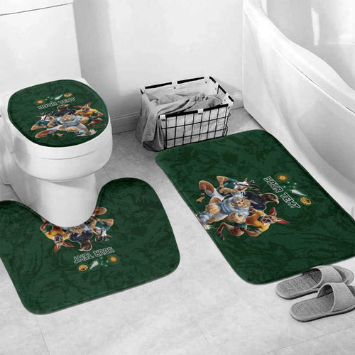 Custom Rugby Southern Hemisphere Bathroom Set Argentina AUNZ South Africa Mascot Green - Aussie Hoodie
