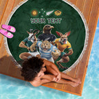 Custom Rugby Southern Hemisphere Beach Blanket Argentina AUNZ South Africa Mascot Green - Aussie Hoodie