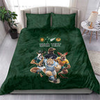 Custom Rugby Southern Hemisphere Bedding Set Argentina AUNZ South Africa Mascot Green - Aussie Hoodie