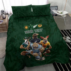 Custom Rugby Southern Hemisphere Bedding Set Argentina AUNZ South Africa Mascot Green - Aussie Hoodie