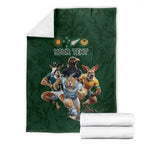 Custom Rugby Southern Hemisphere Blanket Argentina AUNZ South Africa Mascot Green - Aussie Hoodie