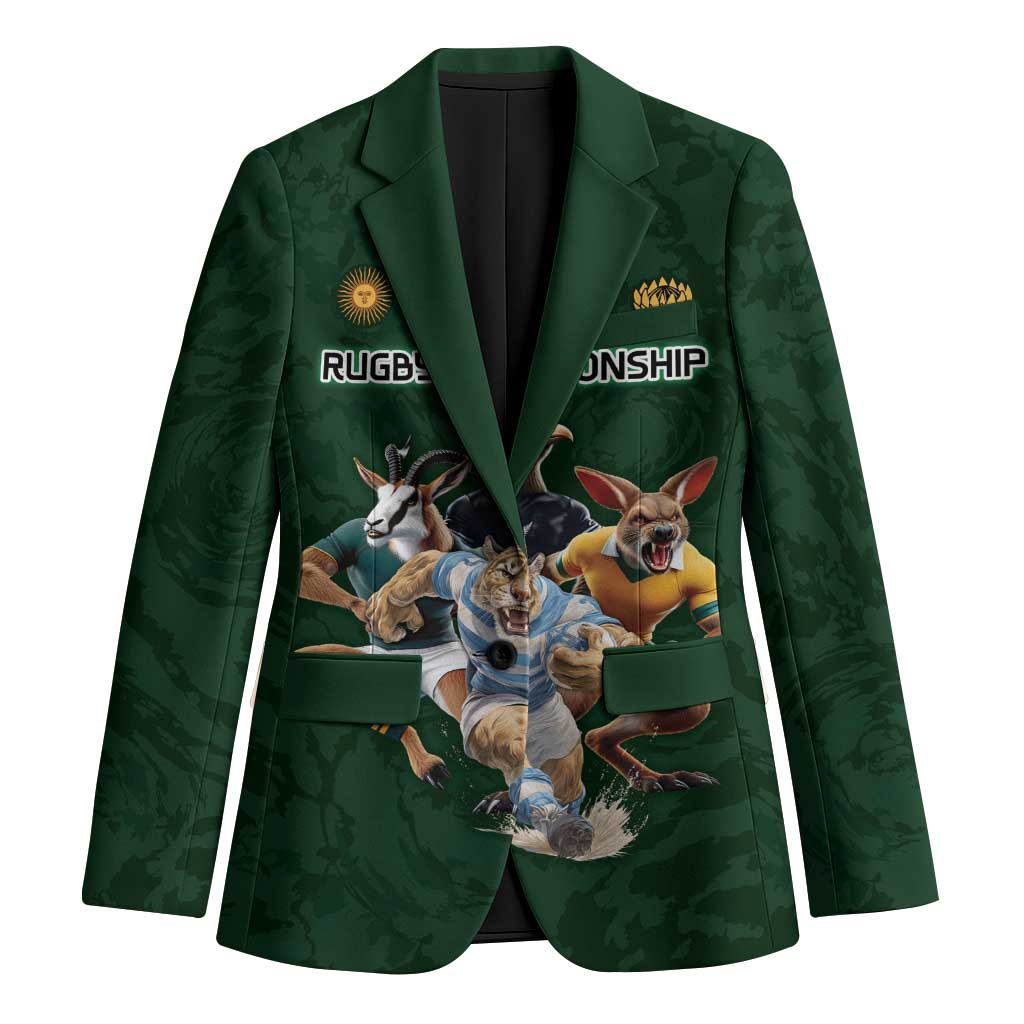 Custom Rugby Southern Hemisphere Blazer Argentina AUNZ South Africa Mascot Green - Aussie Hoodie