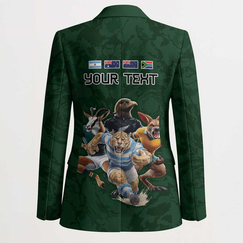 Custom Rugby Southern Hemisphere Blazer Argentina AUNZ South Africa Mascot Green - Aussie Hoodie