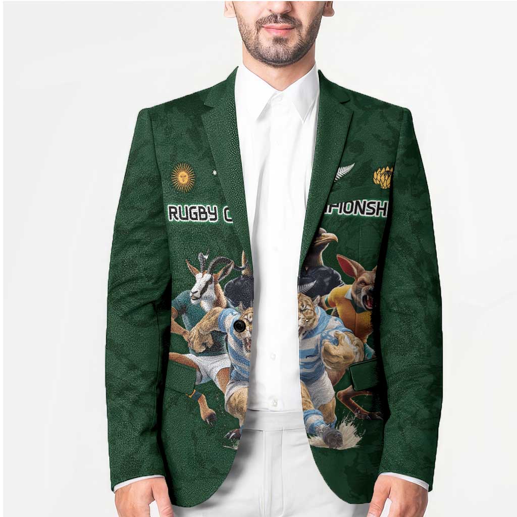 Custom Rugby Southern Hemisphere Blazer Argentina AUNZ South Africa Mascot Green - Aussie Hoodie
