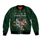Custom Rugby Southern Hemisphere Bomber Jacket Argentina AUNZ South Africa Mascot Green - Aussie Hoodie