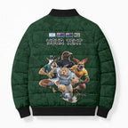 Custom Rugby Southern Hemisphere Bomber Puffer Jacket Argentina AUNZ South Africa Mascot Green - Aussie Hoodie