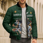 Custom Rugby Southern Hemisphere Bomber Puffer Jacket Argentina AUNZ South Africa Mascot Green - Aussie Hoodie