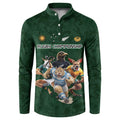 Custom Rugby Southern Hemisphere Button Sweatshirt Argentina AUNZ South Africa Mascot Green - Aussie Hoodie