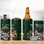 Custom Rugby Southern Hemisphere 4 in 1 Can Cooler Tumbler Argentina AUNZ South Africa Mascot Green - Aussie Hoodie