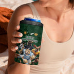 Custom Rugby Southern Hemisphere 4 in 1 Can Cooler Tumbler Argentina AUNZ South Africa Mascot Green - Aussie Hoodie