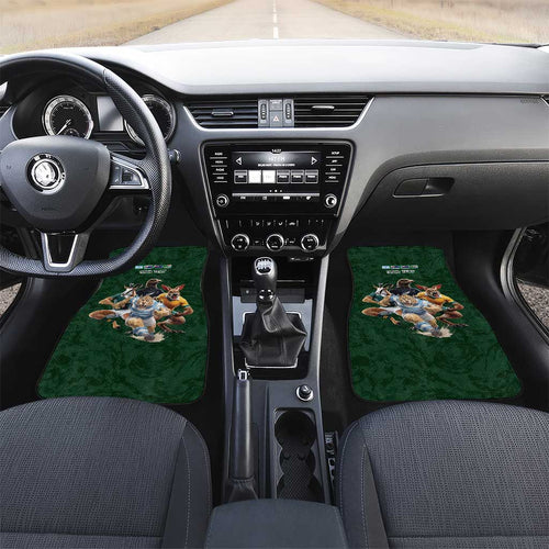 Custom Rugby Southern Hemisphere Car Mats Argentina AUNZ South Africa Mascot Green - Aussie Hoodie