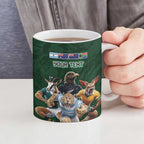 Custom Rugby Southern Hemisphere Ceramic Mug Argentina AUNZ South Africa Mascot Green - Aussie Hoodie