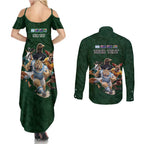 Custom Rugby Southern Hemisphere Couples Matching Summer Maxi Dress and Long Sleeve Button Shirt Argentina AUNZ South Africa Mascot Green - Aussie Hoodie