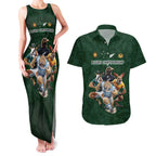 Custom Rugby Southern Hemisphere Couples Matching Tank Maxi Dress and Hawaiian Shirt Argentina AUNZ South Africa Mascot Green - Aussie Hoodie