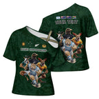 Custom Rugby Southern Hemisphere Cross Shoulder Shirt Argentina AUNZ South Africa Mascot Green - Aussie Hoodie