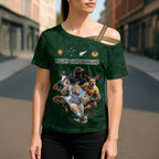Custom Rugby Southern Hemisphere Cross Shoulder Shirt Argentina AUNZ South Africa Mascot Green - Aussie Hoodie