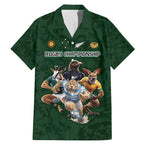 Custom Rugby Southern Hemisphere Family Matching Mermaid Dress and Hawaiian Shirt Argentina AUNZ South Africa Mascot Green - Aussie Hoodie