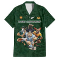 Custom Rugby Southern Hemisphere Family Matching Short Sleeve Bodycon Dress and Hawaiian Shirt Argentina AUNZ South Africa Mascot Green - Aussie Hoodie