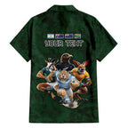 Custom Rugby Southern Hemisphere Family Matching Short Sleeve Bodycon Dress and Hawaiian Shirt Argentina AUNZ South Africa Mascot Green - Aussie Hoodie