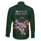 Custom Rugby Southern Hemisphere Family Matching Summer Maxi Dress and Hawaiian Shirt Argentina AUNZ South Africa Mascot Green - Aussie Hoodie