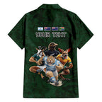 Custom Rugby Southern Hemisphere Family Matching Tank Maxi Dress and Hawaiian Shirt Argentina AUNZ South Africa Mascot Green - Aussie Hoodie
